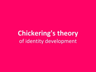 Chickering's theory 
of identity development 
 