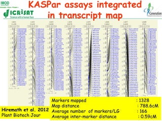 KASPar assays integrated
              in transcript map




                     Markers mapped                  : 1328
 ...
