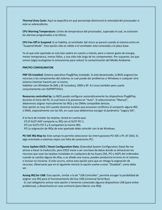 Configuracion del bios