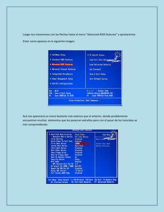 Configuracion del bios