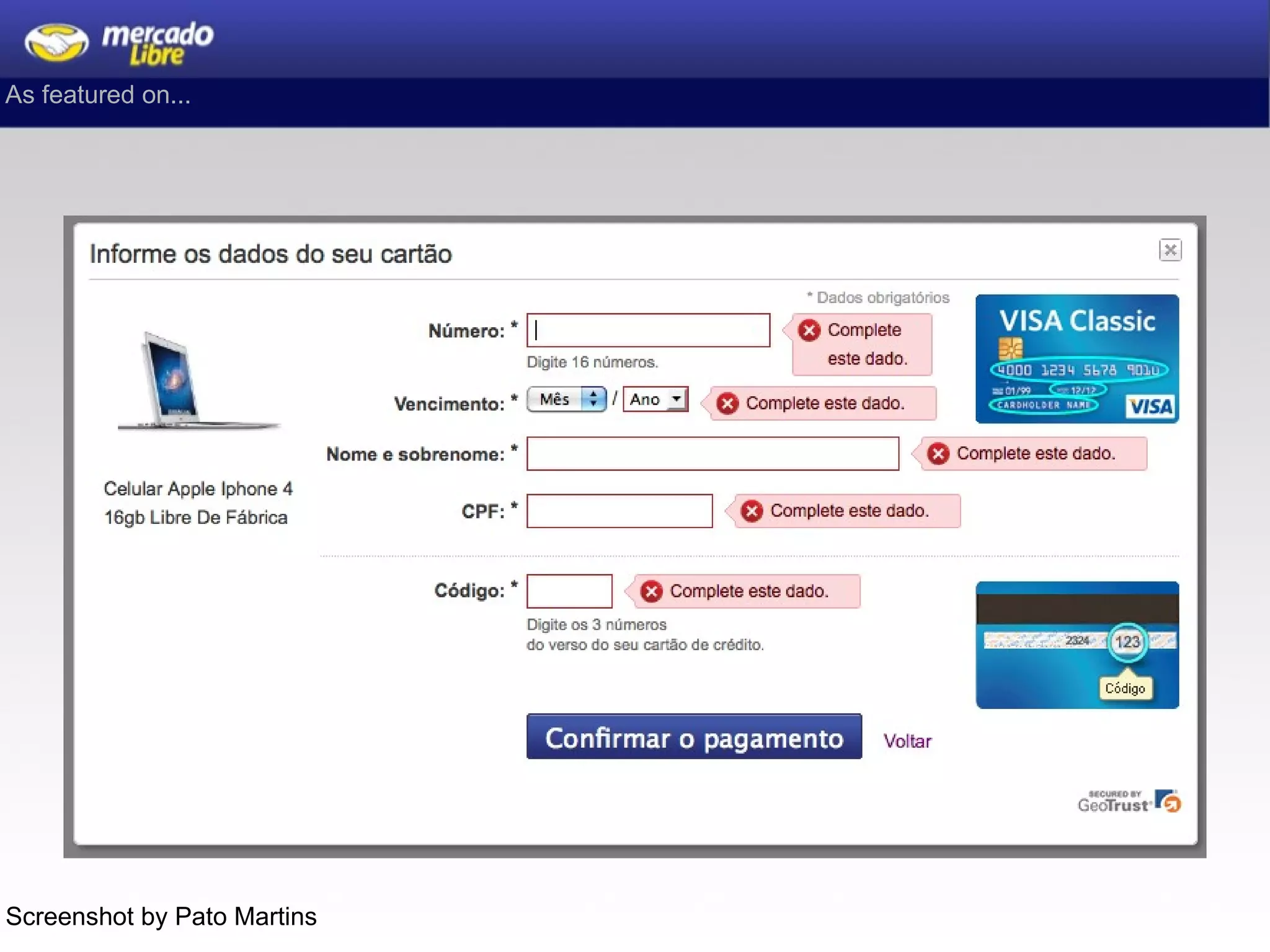 As featured on... Screenshot by Pato Martins 