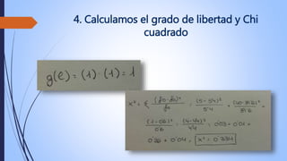 4. Calculamos el grado de libertad y Chi
cuadrado
 
