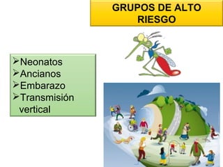 GRUPOS DE ALTO
RIESGO
Neonatos
Ancianos
Embarazo
Transmisión
vertical
 