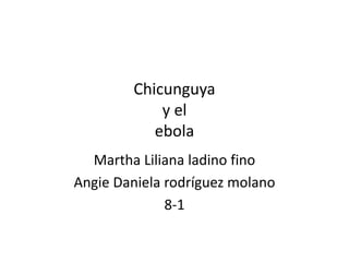 Chicunguya 
y el 
ebola 
Martha Liliana ladino fino 
Angie Daniela rodríguez molano 
8-1 
 