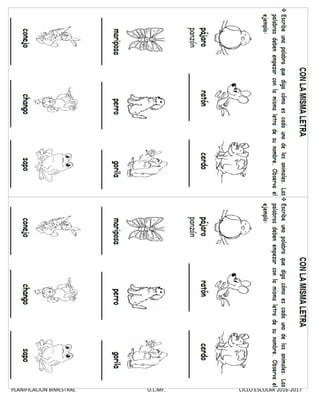 PLANIFICACIÓN BIMESTRAL O.L.MF. CICLO ESCOLAR 2016-2017
 