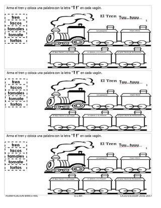PLANIFICACIÓN BIMESTRAL O.L.MF. CICLO ESCOLAR 2016-2017
**
 
