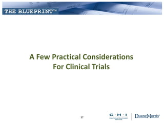 A Few Practical Considerations
For Clinical Trials
37
 