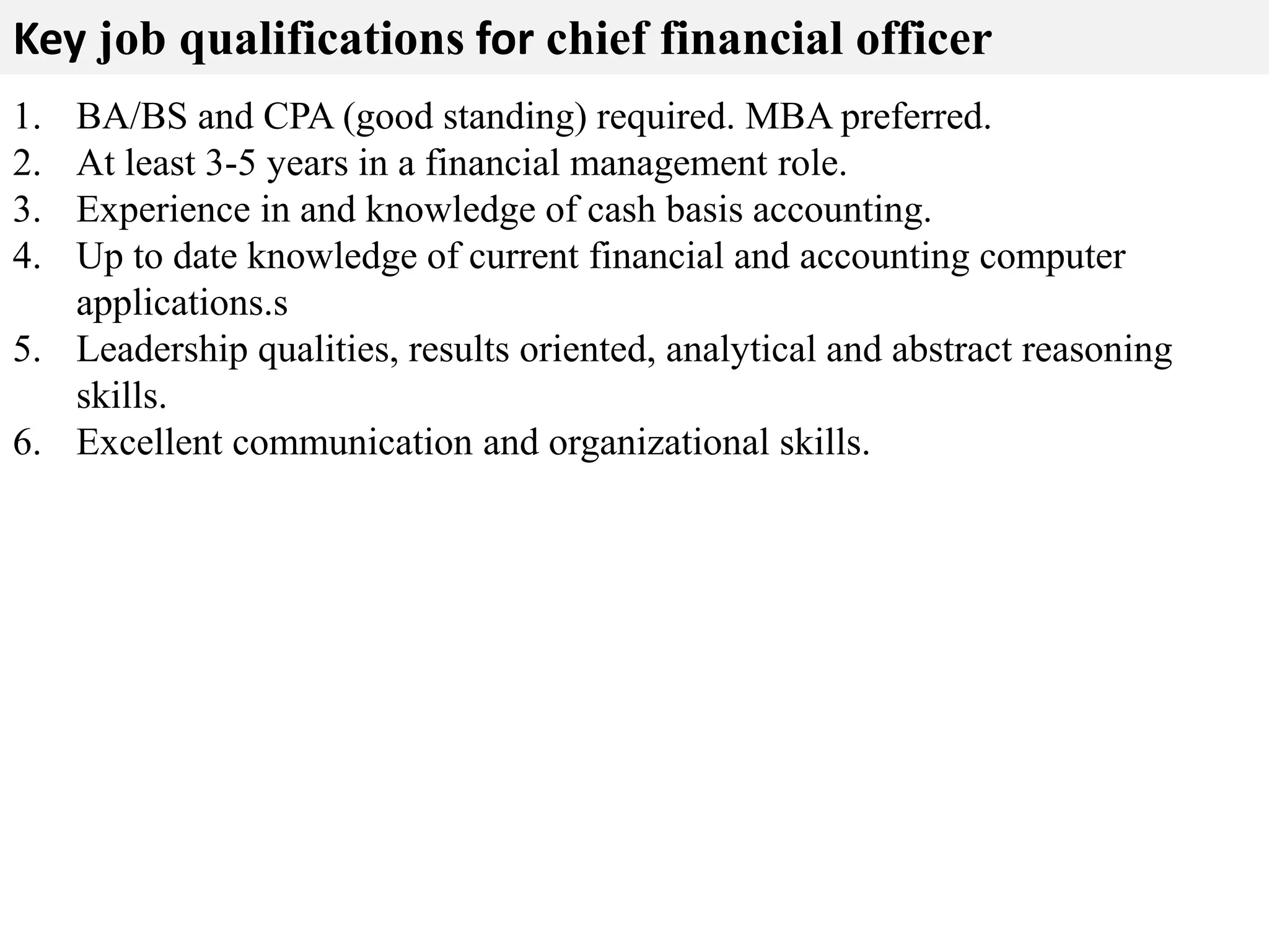 Chief financial officer job description | PPTX