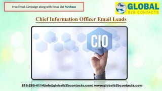 Chief Information Officer Email Leads
816-286-4114|info@globalb2bcontacts.com| www.globalb2bcontacts.com
 