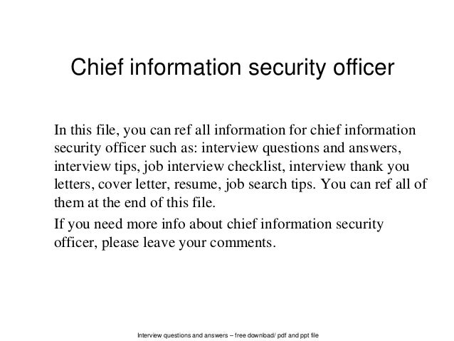 information security officer cover letter