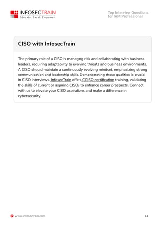 Cciso Questions Chief Information Security Officier CISO Interview Q & A | PDF