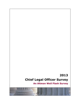 2013
Chief Legal Officer Survey
An Altman Weil Flash Survey
 