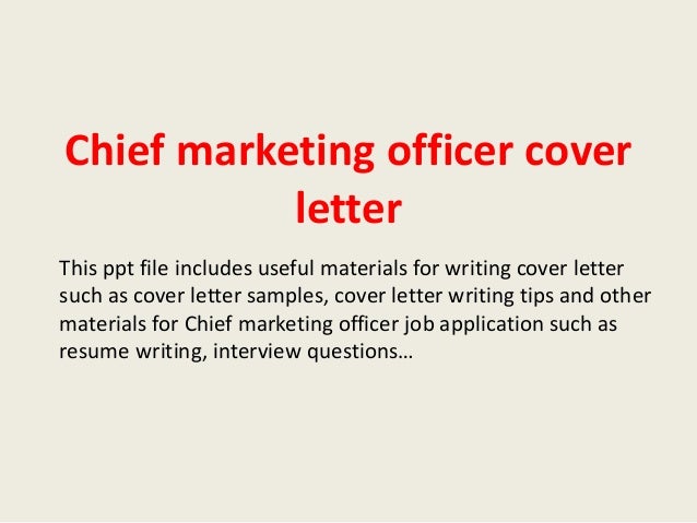 chief marketing officer cover letter