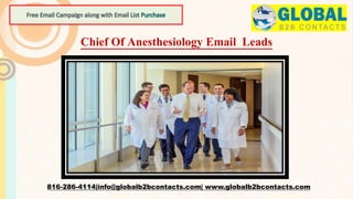 Chief Of Anesthesiology Email Leads
816-286-4114|info@globalb2bcontacts.com| www.globalb2bcontacts.com
 