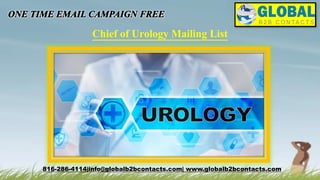 Chief of Urology Mailing List
816-286-4114|info@globalb2bcontacts.com| www.globalb2bcontacts.com
 