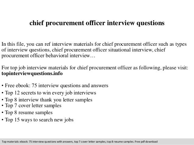 Chief Procurement Officer Interview Questions