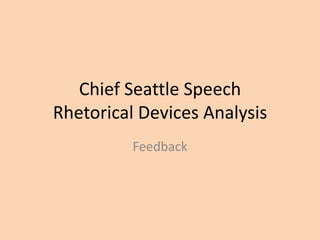 Chief Seattle Speech
Rhetorical Devices Analysis
Feedback

 