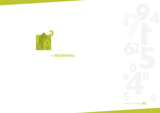 le RÉSIDENTIELle RÉSIDENTIEL
Chiffres clés du bâtiment 32
 