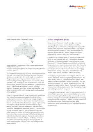 41
Figure Y: Geographic spread of innovation in Australia
Source: Department of Industry, Office of Chief Economist, Media...
