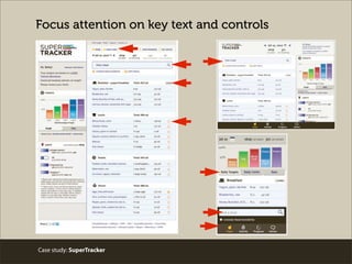 Case study: SuperTracker
Focus attention on key text and controls
 