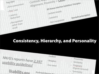 Consistency, Hierarchy, and Personality
 