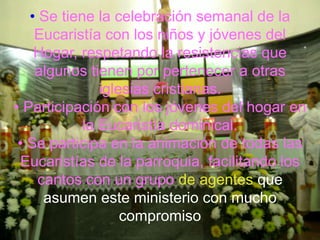 Todos los lunes se reza el Santo Rosario con los niños y jóvenes del Hogar 