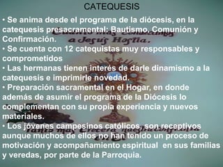 ACOGIDA A LOS MÁS POBRESRESPETO POR TODO LO CREADOALEGRÍAESPIRITUALIDAD FRANCISCANACUIDADO DE LA NATURALEZASERVICIOTRABAJO COMUNITARIO