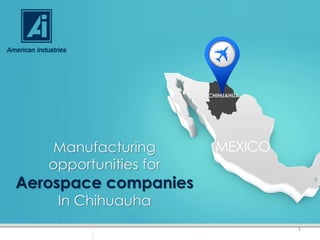 Manufacturing
opportunities for
Aerospace companies
In Chihuauha
1
 