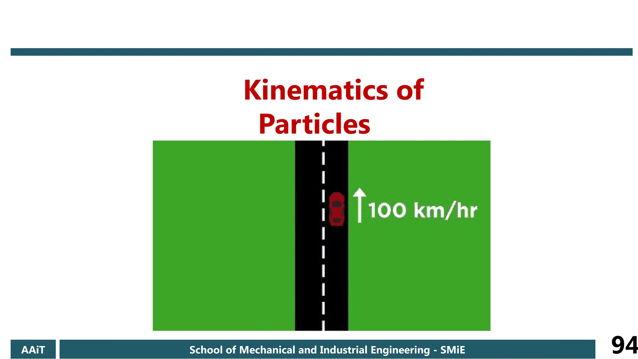 AAiT School of Mechanical and Industrial Engineering - SMiE 94
Kinematics of
Particles
Relative Motion
 