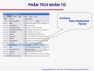 PH?N T?CH NH?N T?

Analyze
Data Reduction
Factor

Copyright @ 2009, L? V?N HUY, PhD., Danang University of Economics

 