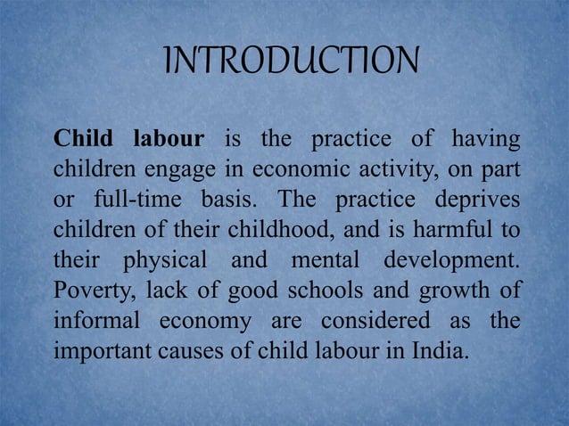 child labour assignment introduction