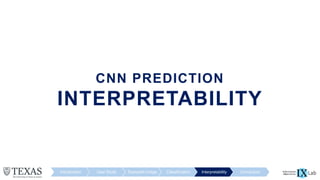 CNN PREDICTION
INTERPRETABILITY
Introduction User Study Scanpath Image Classification Interpretability Conclusion
 