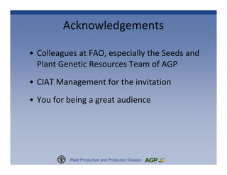 Plant Genetic Resources for Food and Agriculture: A Commons Perspective