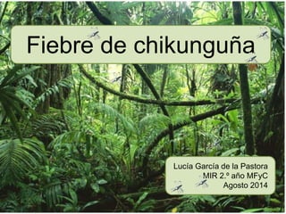 Fiebre de chikunguña 
Lucía García de la Pastora 
MIR 2.º año MFyC 
Agosto 2014 
 