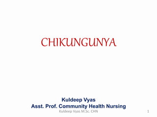 CHIKUNGUNYA
Kuldeep Vyas
Asst. Prof. Community Health Nursing
1Kuldeep Vyas M.Sc. CHN
 