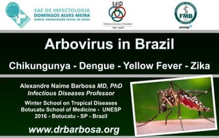 Alexandre Naime Barbosa MD, PhD
Infectious Diseases Professor
Winter School on Tropical Diseases
Botucatu School of Medicine - UNESP
2016 - Botucatu - SP - Brazil
 
