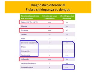 Diagnóstico diferencial
Fiebre chikingunya vs dengue
 