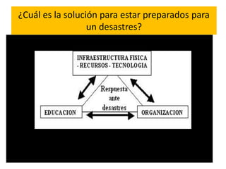 ¿Cuál es la solución para estar preparados para
un desastres?
 