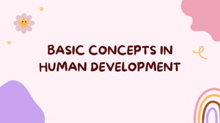 BASIC CONCEPTS IN
HUMAN DEVELOPMENT
 