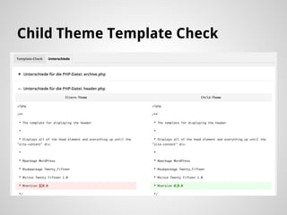 Child Theme Template Check
 