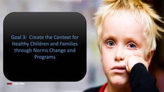 Goal 3: Create the Context for
Healthy Children and Families
through Norms Change and
Programs
 