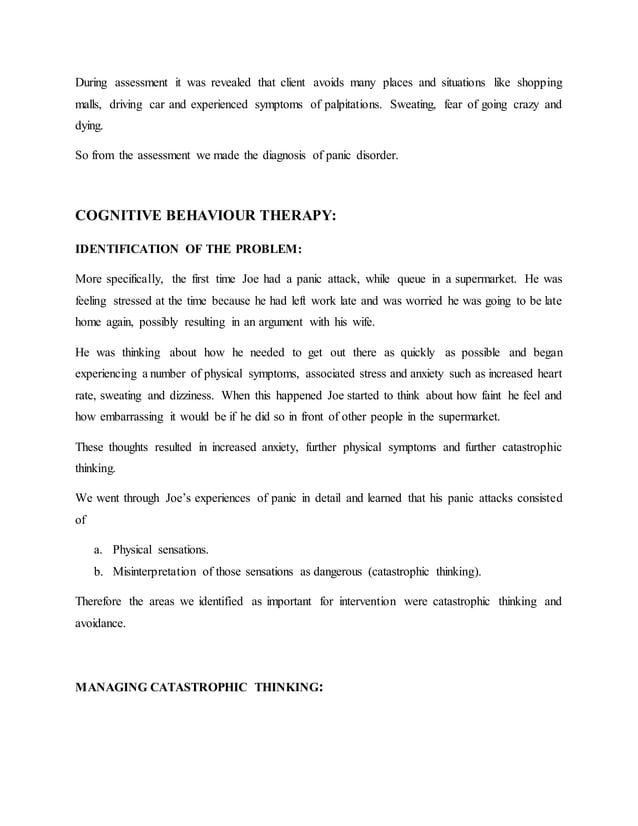 Case Study Of Panic Disorder Pdf Case Study Of Panic Disorder Pdf