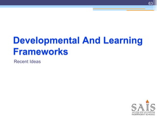 Developmental And Learning
Frameworks
Recent Ideas
63
 