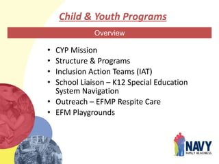 Child and youth programs ppt brief | PPTX