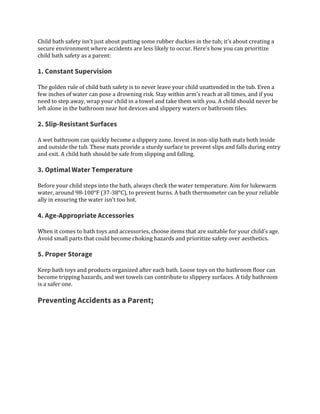 Child Bath Safety Preventing Accidents and Creating a Secure ...