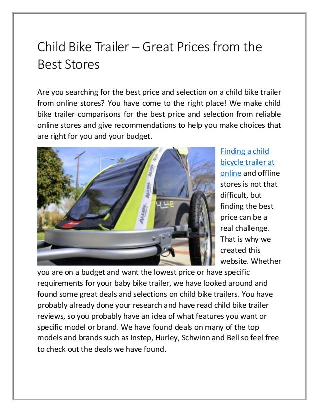 best bike for bike trailer