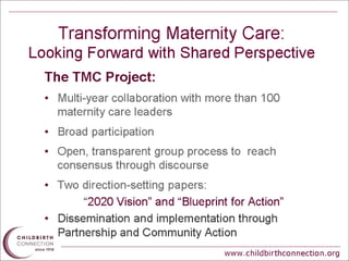 TMC Project Overview and Blueprint for Action: Steps Toward a High ...