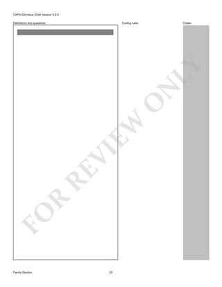 CAPA-Omnibus Child Version 5.0.0
Coding rules

Codes

FO

R

RE

VI

EW

O

N

LY

Definitions and questions

Family Section

25

 