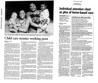 Child Care Stymies Working Poor
