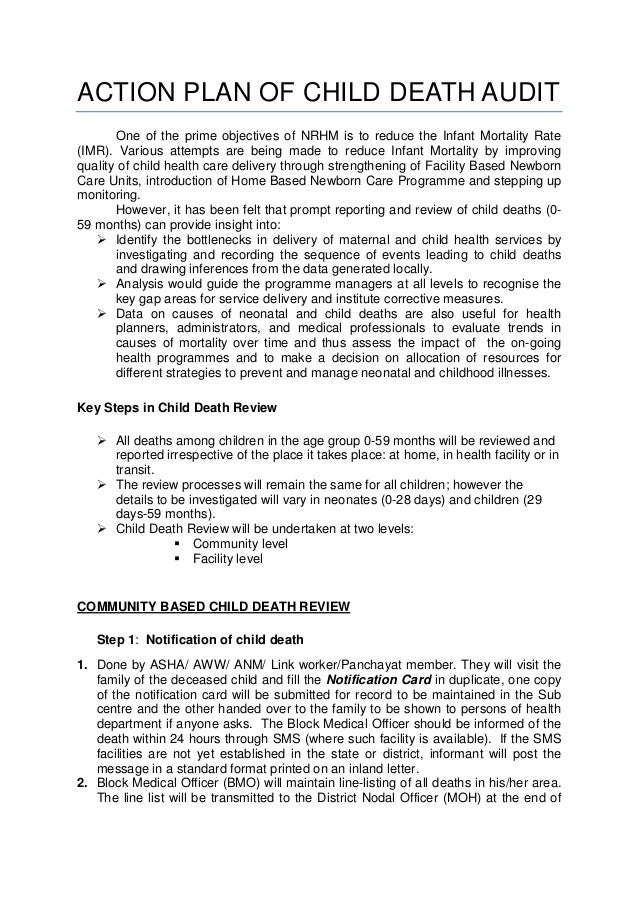 Child death review guidelines